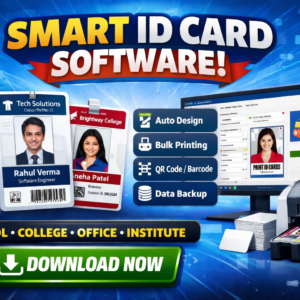 Professional ID Card Software with QR Code | Lifetime +Ofline